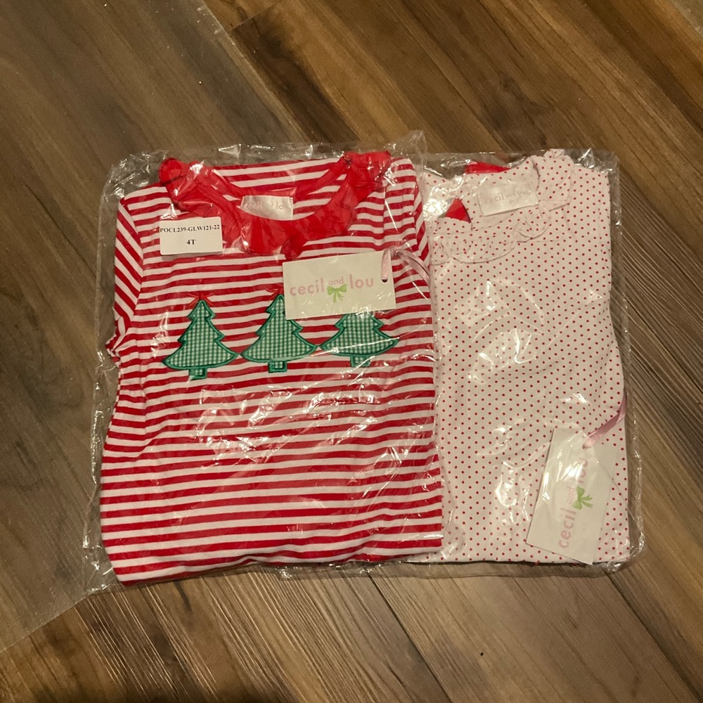 Christmas Pajama Sets, Cecil and Lou, NWT, 4T